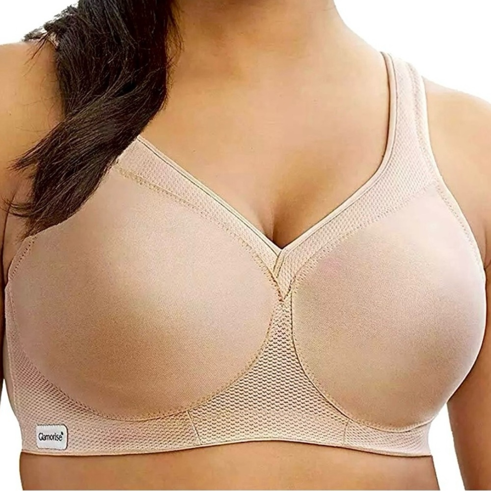 - Glamorise 34F MagicLift Nude Seamless Hybrid Sport Bra! NEW!